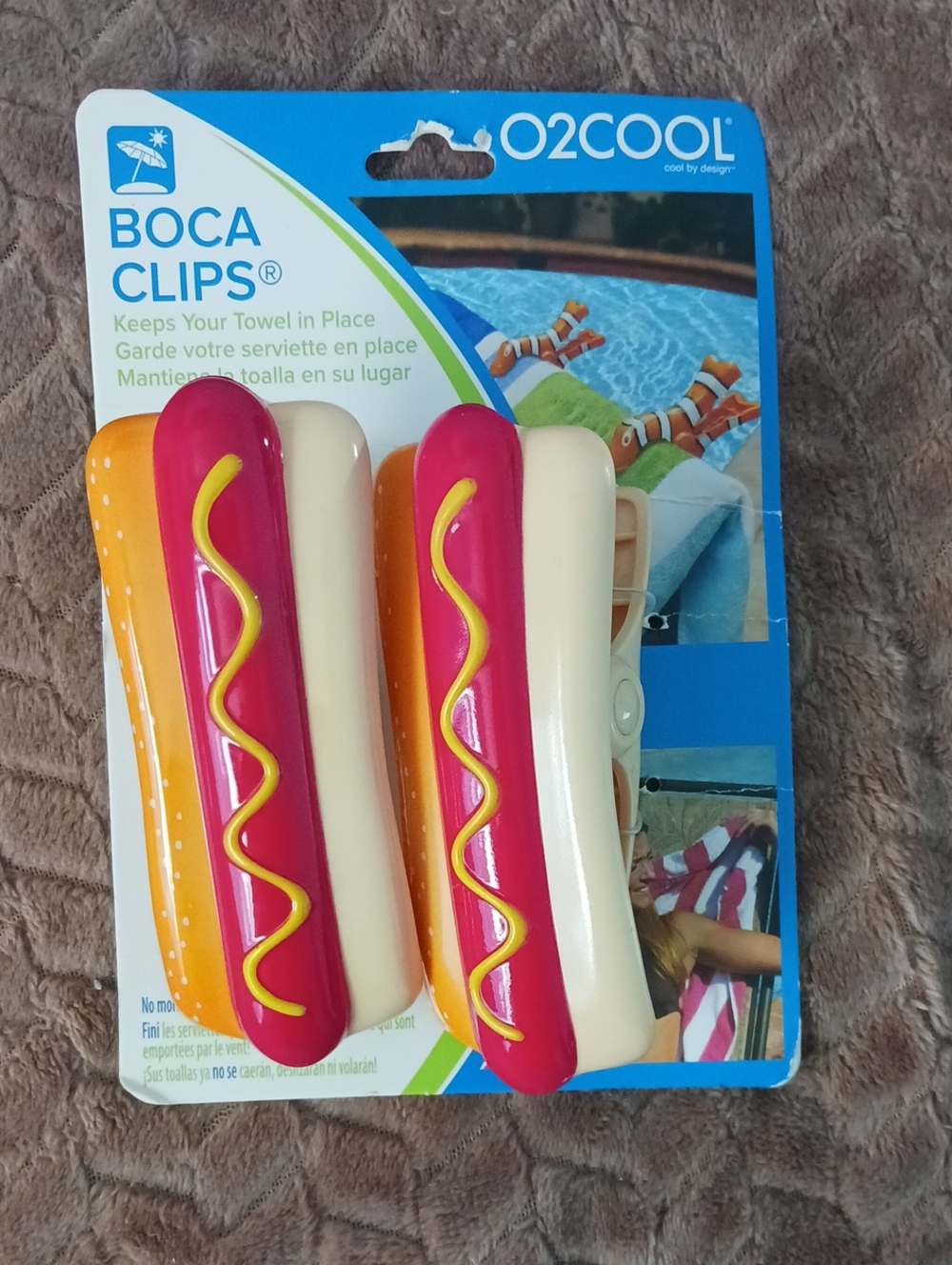 Boca Clips Hot Dog Towel Clips - Pink, Cream, Yellow